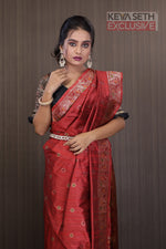 Load image into Gallery viewer, Red Pattachitra Silk Saree - Keya Seth Exclusive