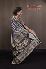 Load image into Gallery viewer, Grey Bomkai Tussar Saree - Keya Seth Exclusive