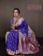 Load image into Gallery viewer, Dark Purple Arani Silk Saree - Keya Seth Exclusive