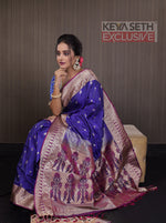 Load image into Gallery viewer, Dark Purple Arani Silk Saree - Keya Seth Exclusive