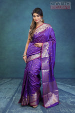 Load image into Gallery viewer, Dual Tone Purple Semi Katan Silk Saree - Keya Seth Exclusive