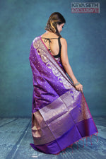 Load image into Gallery viewer, Dual Tone Purple Semi Katan Silk Saree - Keya Seth Exclusive