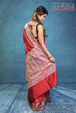 Load image into Gallery viewer, Maroon Semi Katan Silk Saree - Keya Seth Exclusive
