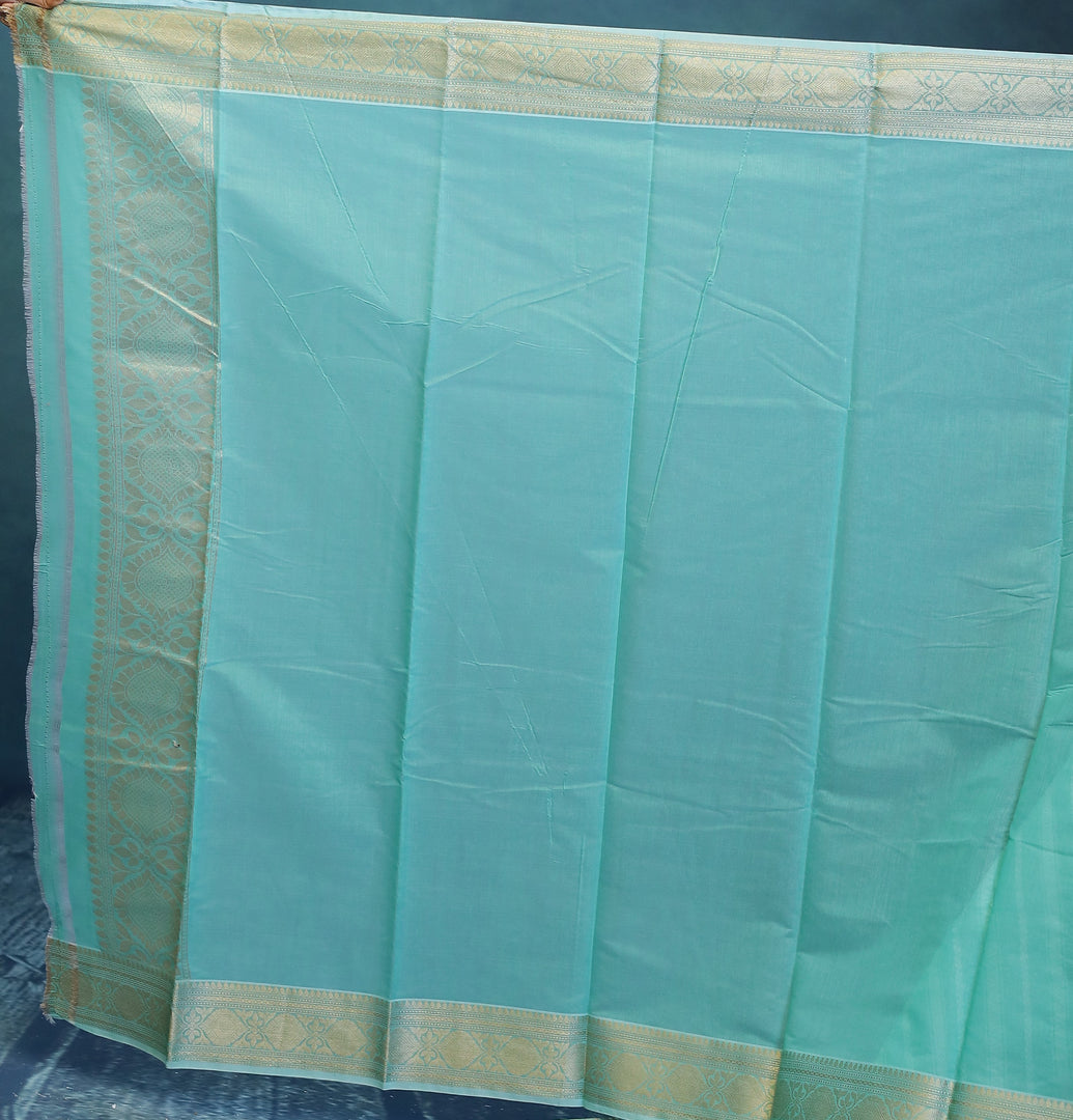 Breathable Green Cotton Saree - Keya Seth Exclusive