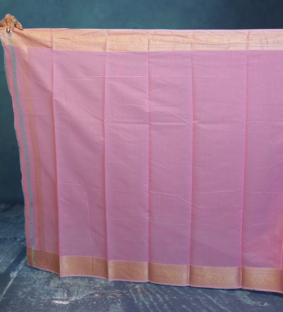 Breathable Pink Cotton Saree - Keya Seth Exclusive