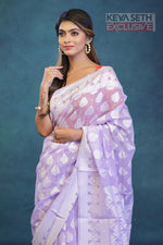 Load image into Gallery viewer, Breathable Purple Cotton Saree - Keya Seth Exclusive