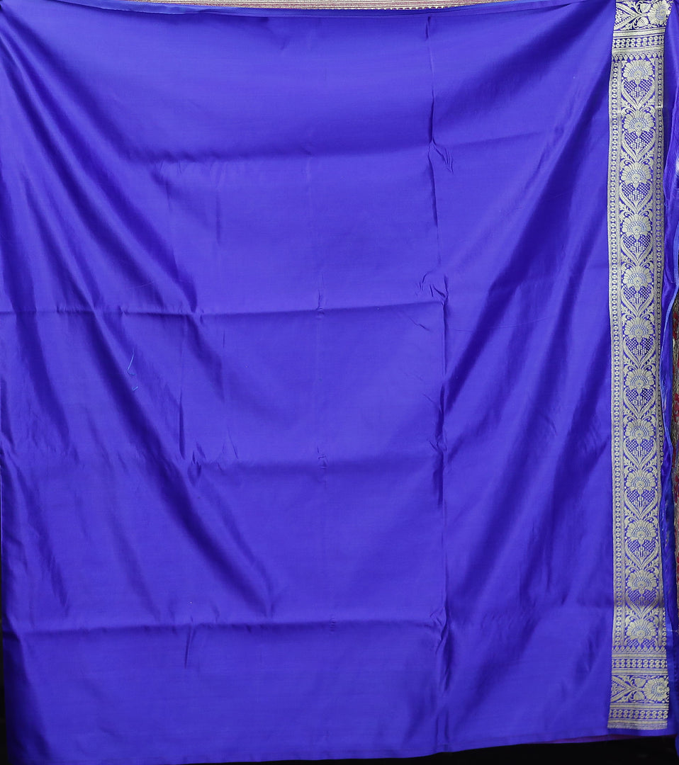 Pink Blue Katan Benarasi Saree - Keya Seth Exclusive