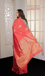 Load image into Gallery viewer, Double Tone Pink Borderless Kanjivaram Silk Saree - Keya Seth Exclusive
