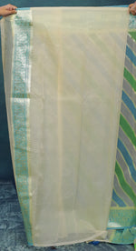 Load image into Gallery viewer, Colorful Green Off-white Organza Rangkat Saree - Keya Seth Exclusive
