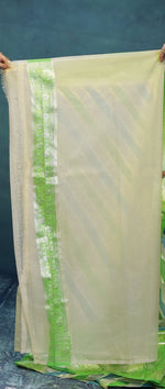 Load image into Gallery viewer, Colorful Sea Green Off-white Organza Rangkat Saree - Keya Seth Exclusive