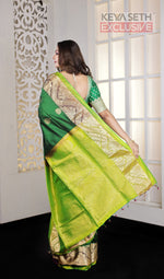 Load image into Gallery viewer, Green Pure Silk Kanjivaram Saree - Keya Seth Exclusive