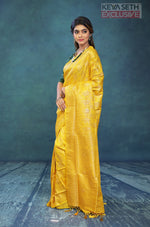 Load image into Gallery viewer, Yellow Dola Silk Saree with Golden Zari - Keya Seth Exclusive