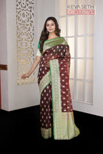 Load image into Gallery viewer, Wine Soft Tissue Saree - Keya Seth Exclusive