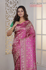 Load image into Gallery viewer, Deep Pink Pashmina Silk Saree - Keya Seth Exclusive