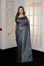 Load image into Gallery viewer, Black Pashmina Silk Saree - Keya Seth Exclusive
