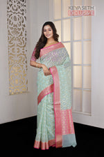 Load image into Gallery viewer, Sea Green soft Tissue Saree - Keya Seth Exclusive