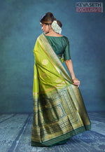 Load image into Gallery viewer, Green with Deep Green Dola Silk Saree - Keya Seth Exclusive