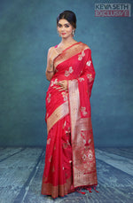 Load image into Gallery viewer, Designer Pink Art Silk Saree - Keya Seth Exclusive