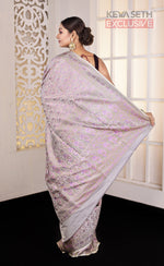 Load image into Gallery viewer, Off-white Pashmina Silk Saree - Keya Seth Exclusive