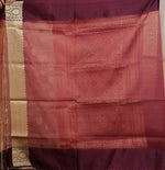 Load image into Gallery viewer, Off-white Soft Tissue Saree with Maroon Satin border - Keya Seth Exclusive