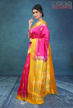 Load image into Gallery viewer, Pink and Yellow Dola Silk Saree - Keya Seth Exclusive