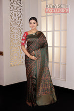 Load image into Gallery viewer, Dark Green Pashmina Silk Saree - Keya Seth Exclusive