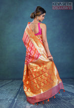 Load image into Gallery viewer, Colorful Red Peach Organza Rangkat Saree - Keya Seth Exclusive