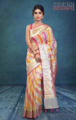 Load image into Gallery viewer, Colorful Red Orange Organza Rangkat Saree - Keya Seth Exclusive