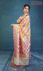 Load image into Gallery viewer, Colorful Red Orange Organza Rangkat Saree - Keya Seth Exclusive
