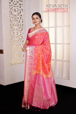 Load image into Gallery viewer, Orange Arani Silk Saree - Keya Seth Exclusive