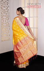 Load image into Gallery viewer, Yellow Aarni Silk Saree - Keya Seth Exclusive