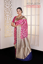 Load image into Gallery viewer, Pink Soft Tissue Saree - Keya Seth Exclusive