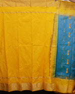 Load image into Gallery viewer, Peacock Blue Yellow Pure Silk Kanjivaram Saree - Keya Seth Exclusive