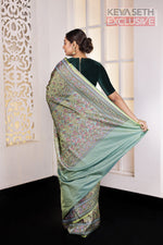 Load image into Gallery viewer, Light Green Pashmina Silk Saree - Keya Seth Exclusive