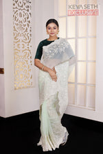 Load image into Gallery viewer, Pastel Green Fancy Organza Saree - Keya Seth Exclusive