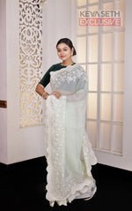 Load image into Gallery viewer, Pastel Green Fancy Organza Saree - Keya Seth Exclusive
