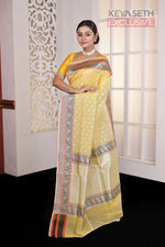 Load image into Gallery viewer, Yellow Soft Tissue Saree - Keya Seth Exclusive
