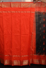 Load image into Gallery viewer, Black and Orange Pure Silk Kanjivaram Saree - Keya Seth Exclusive