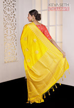 Load image into Gallery viewer, Yellow Satin Silk Saree - Keya Seth Exclusive
