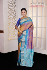 Load image into Gallery viewer, Dual Tone Mustard Pure Silk Kanjivaram Saree - Keya Seth Exclusive