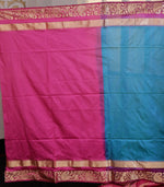Load image into Gallery viewer, Blue and Mauve Pure Silk Kanjivaram Saree - Keya Seth Exclusive