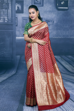 Load image into Gallery viewer, Red Soft Tissue Saree with Butta Work - Keya Seth Exclusive