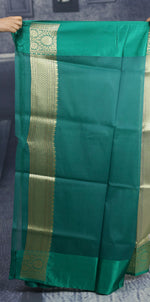 Load image into Gallery viewer, Off-white with Green Border Tissue Saree - Keya Seth Exclusive