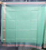 Load image into Gallery viewer, Sea Green Soft Tissue Saree with Double Borders - Keya Seth Exclusive
