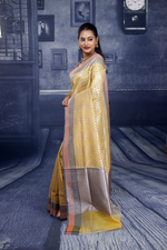 Load image into Gallery viewer, Yellow Soft Tissue Saree with Double Borders - Keya Seth Exclusive