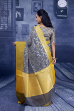 Load image into Gallery viewer, Grey and Yellow Soft Tissue Saree - Keya Seth Exclusive
