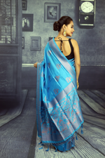 Load image into Gallery viewer, Blue Soft Arani Silk Saree - Keya Seth Exclusive