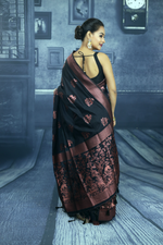 Load image into Gallery viewer, Black Soft Arani Silk Saree - Keya Seth Exclusive
