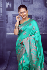 Load image into Gallery viewer, Green Soft Arani Silk Saree - Keya Seth Exclusive
