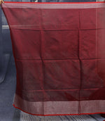 Load image into Gallery viewer, Maroon with Red Border Linen Handloom Saree - Keya Seth Exclusive